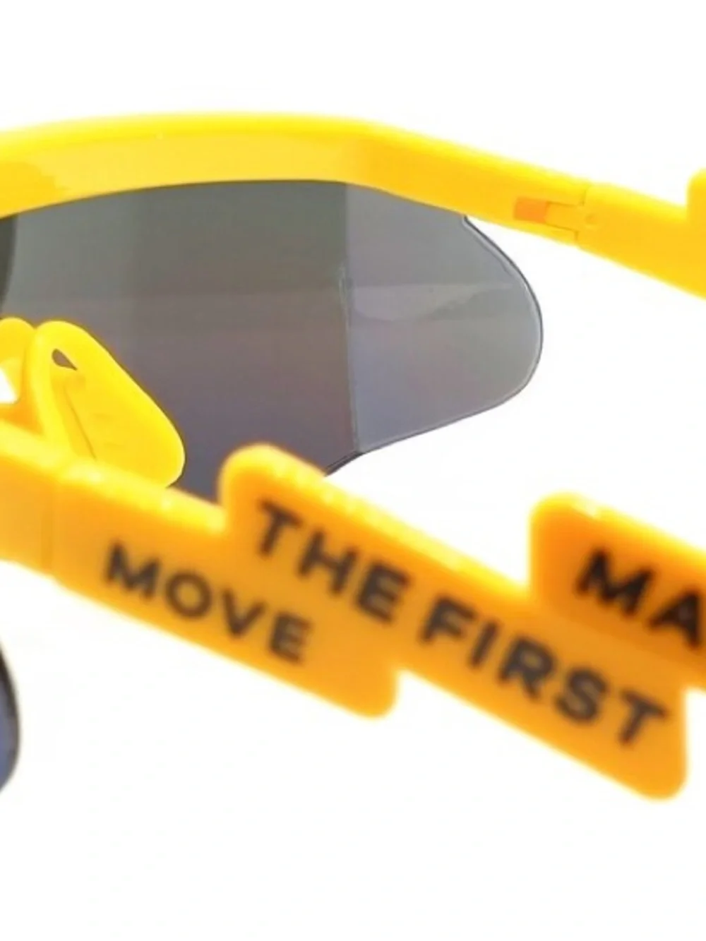 Bumble Yellow Shield Sunglasses for Men - Yellow Frame, Mirrored Lens - Picture 6 of 8